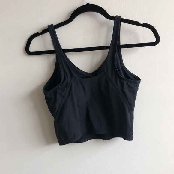 Athletic Longline Sports Bra Tank Crop Black - Picture 2 of 2